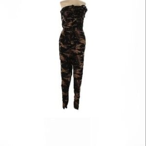 Black and Brown Strapless Jumpsuit